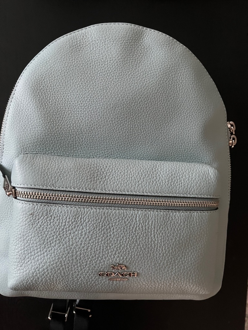 Coach Pebbled Leather Mini Backpack in Pale Blue - Picture 2 of 8